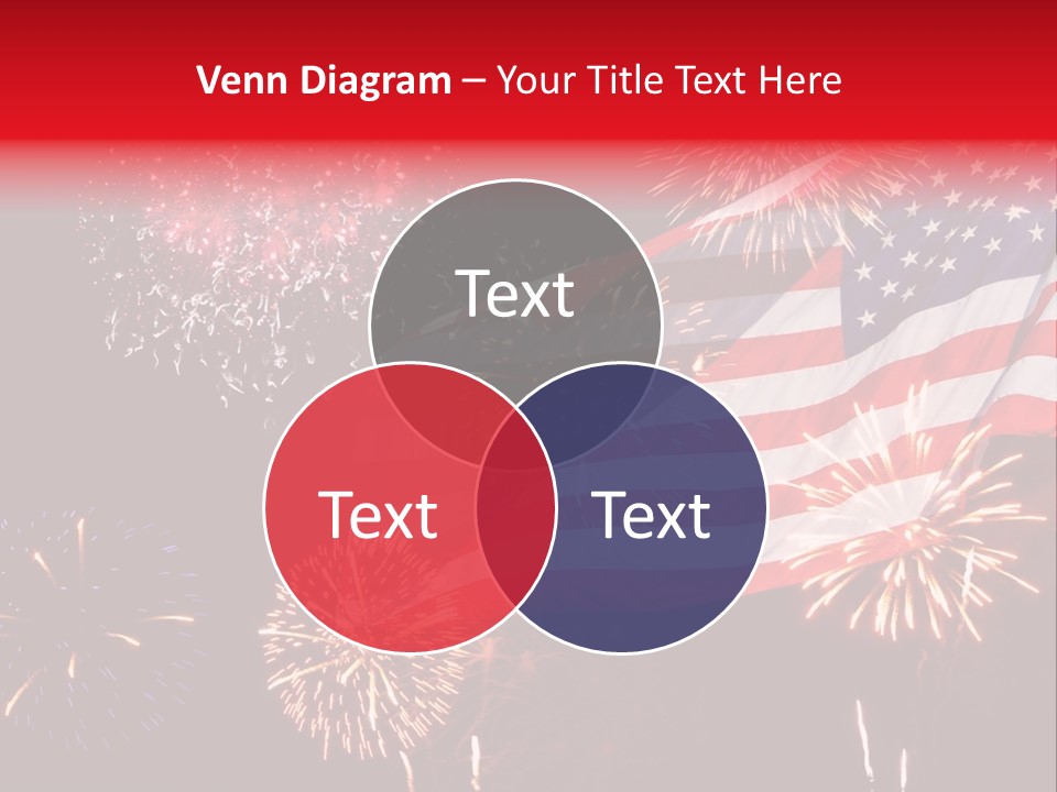 An American Flag With Fireworks In The Background PowerPoint Template