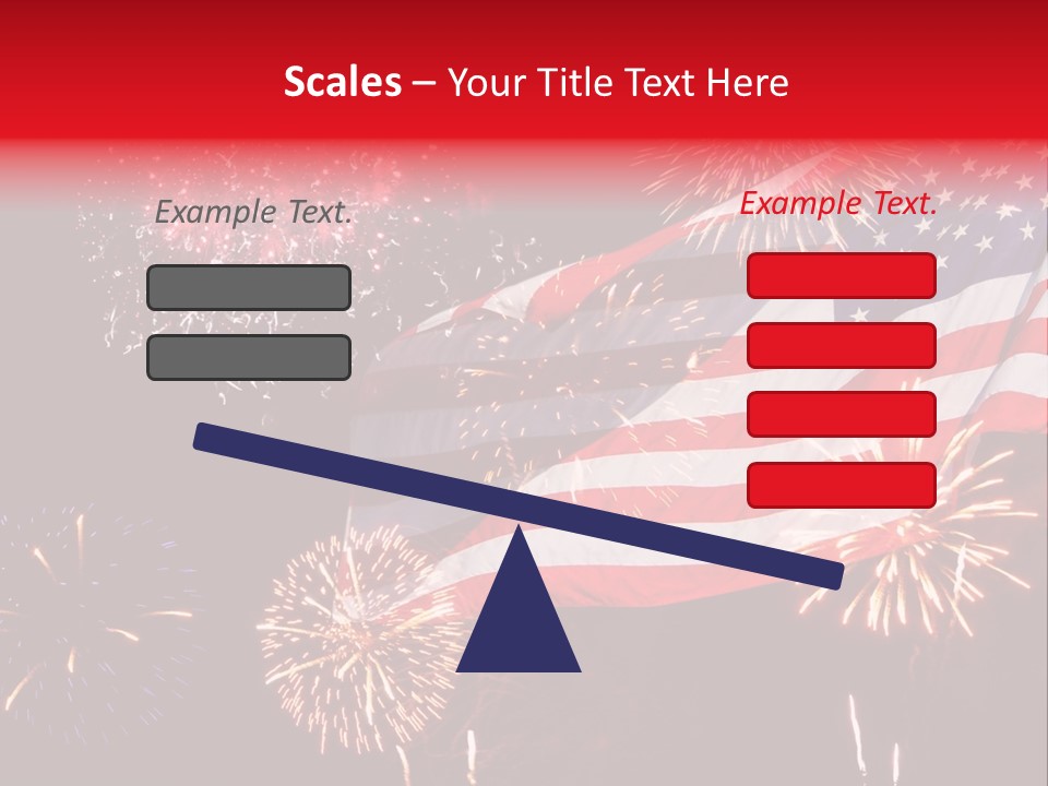 An American Flag With Fireworks In The Background PowerPoint Template