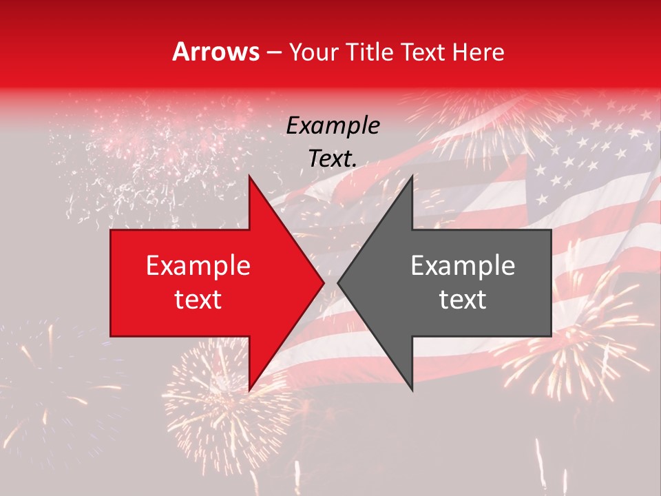 An American Flag With Fireworks In The Background PowerPoint Template