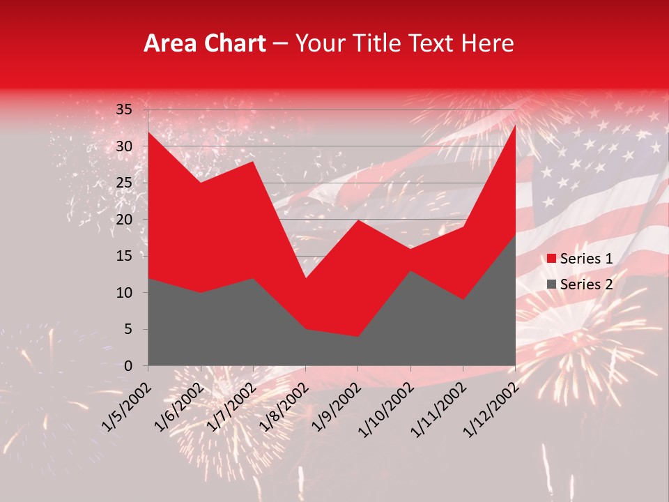 An American Flag With Fireworks In The Background PowerPoint Template