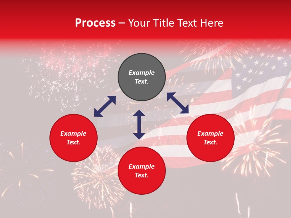 An American Flag With Fireworks In The Background PowerPoint Template