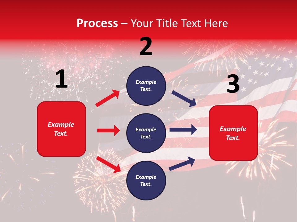 An American Flag With Fireworks In The Background PowerPoint Template