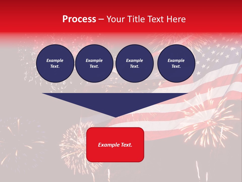 An American Flag With Fireworks In The Background PowerPoint Template