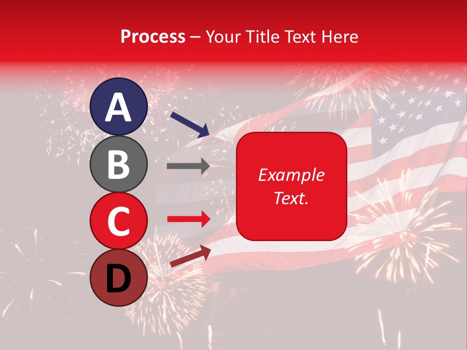 An American Flag With Fireworks In The Background PowerPoint Template