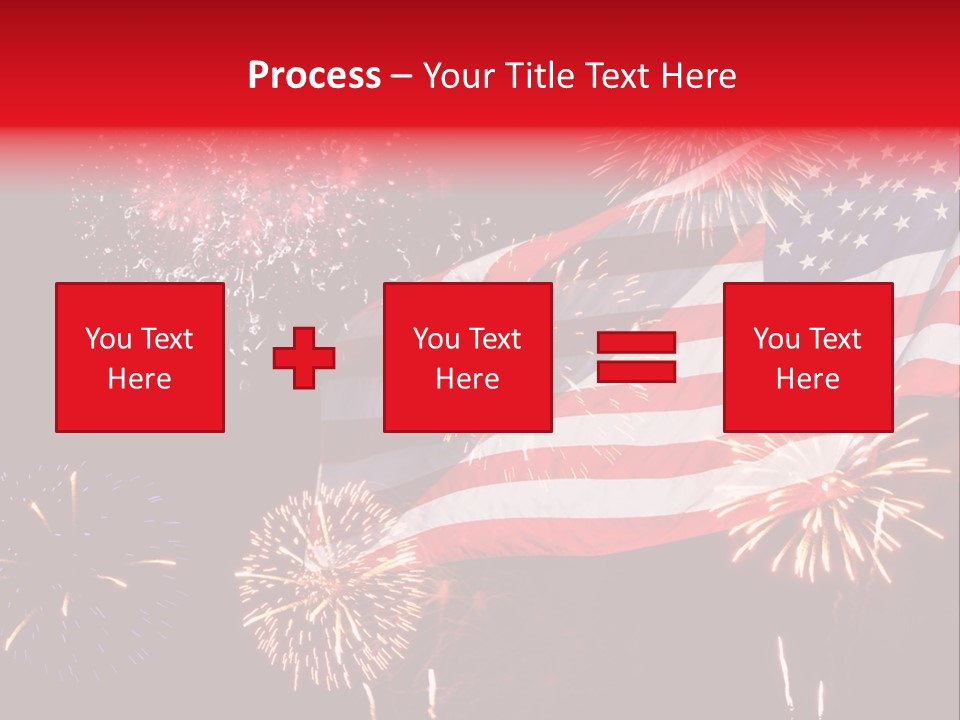An American Flag With Fireworks In The Background PowerPoint Template