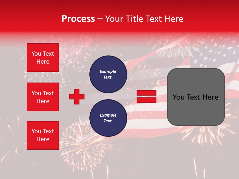 An American Flag With Fireworks In The Background PowerPoint Template