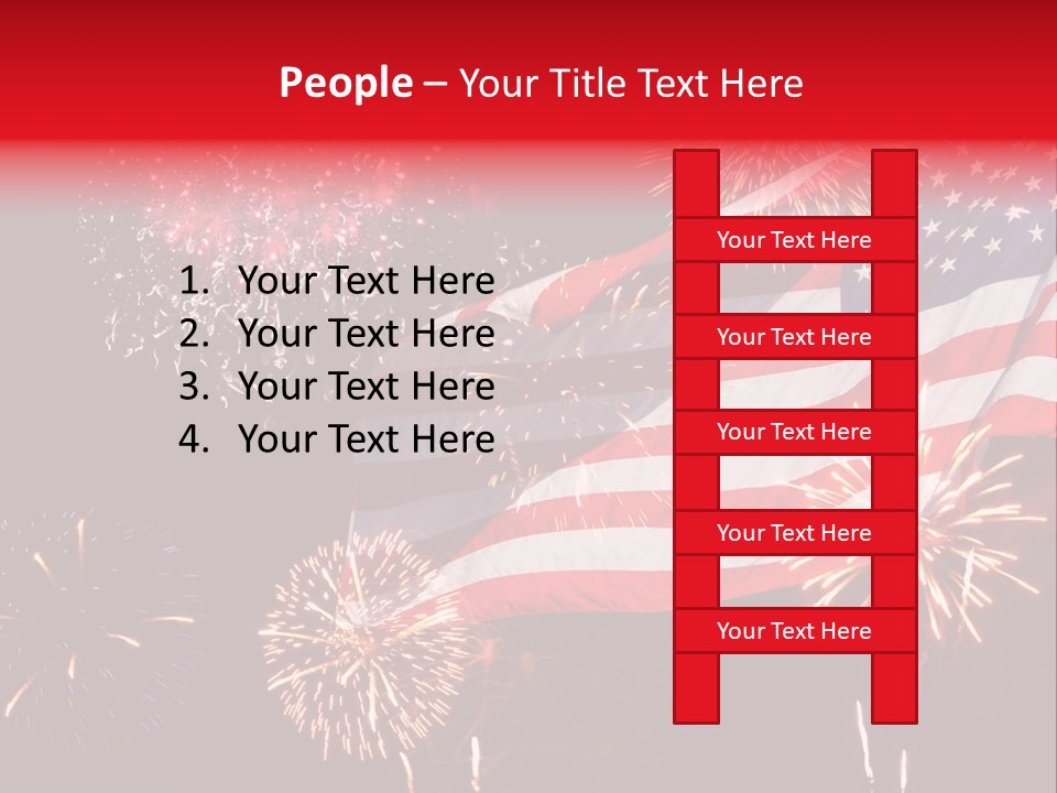 An American Flag With Fireworks In The Background PowerPoint Template