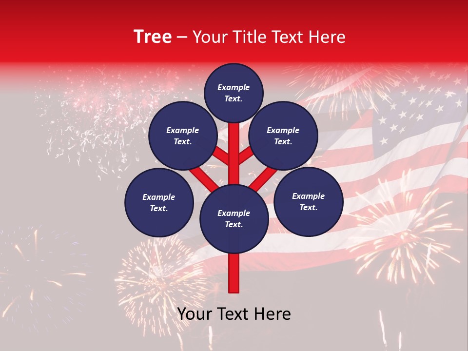 An American Flag With Fireworks In The Background PowerPoint Template