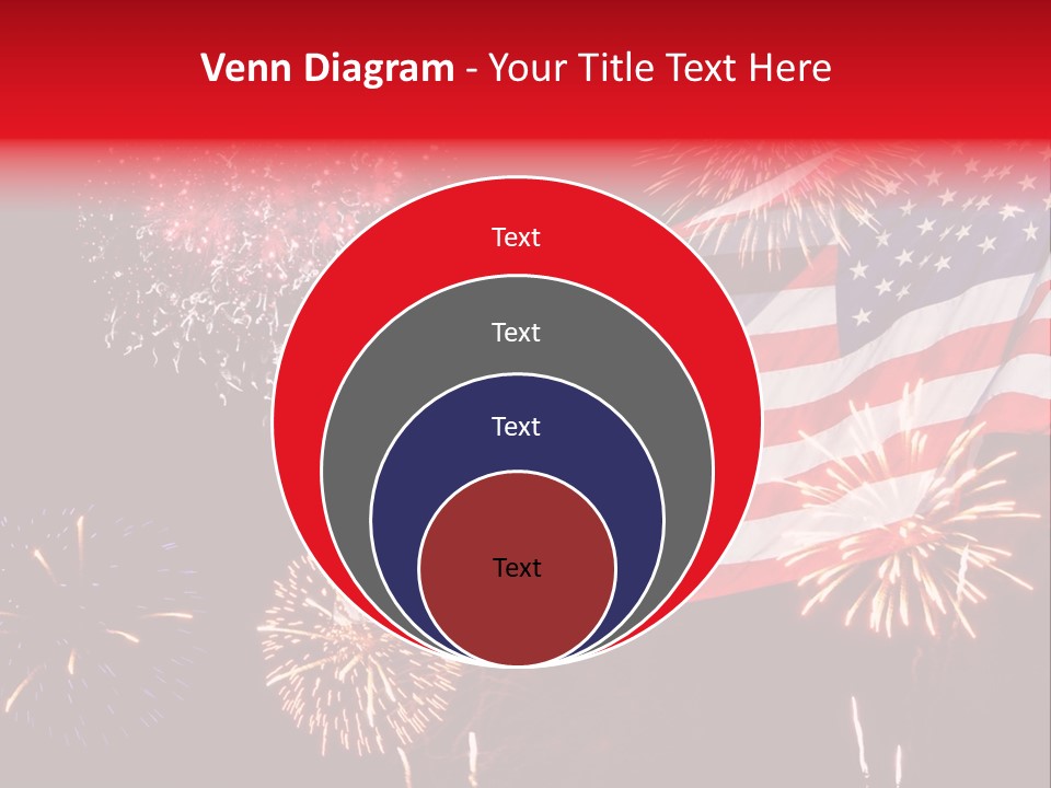 An American Flag With Fireworks In The Background PowerPoint Template