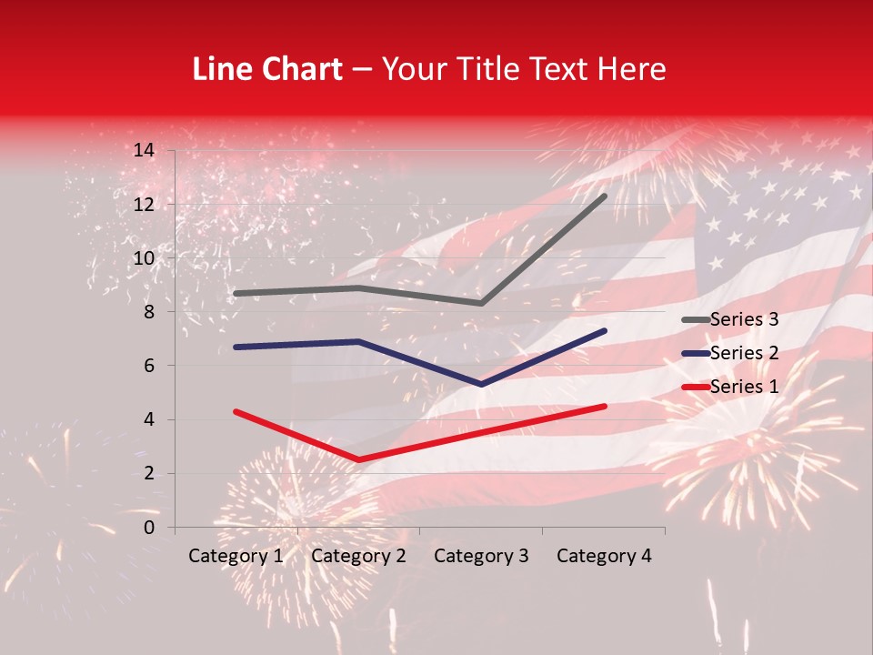 An American Flag With Fireworks In The Background PowerPoint Template