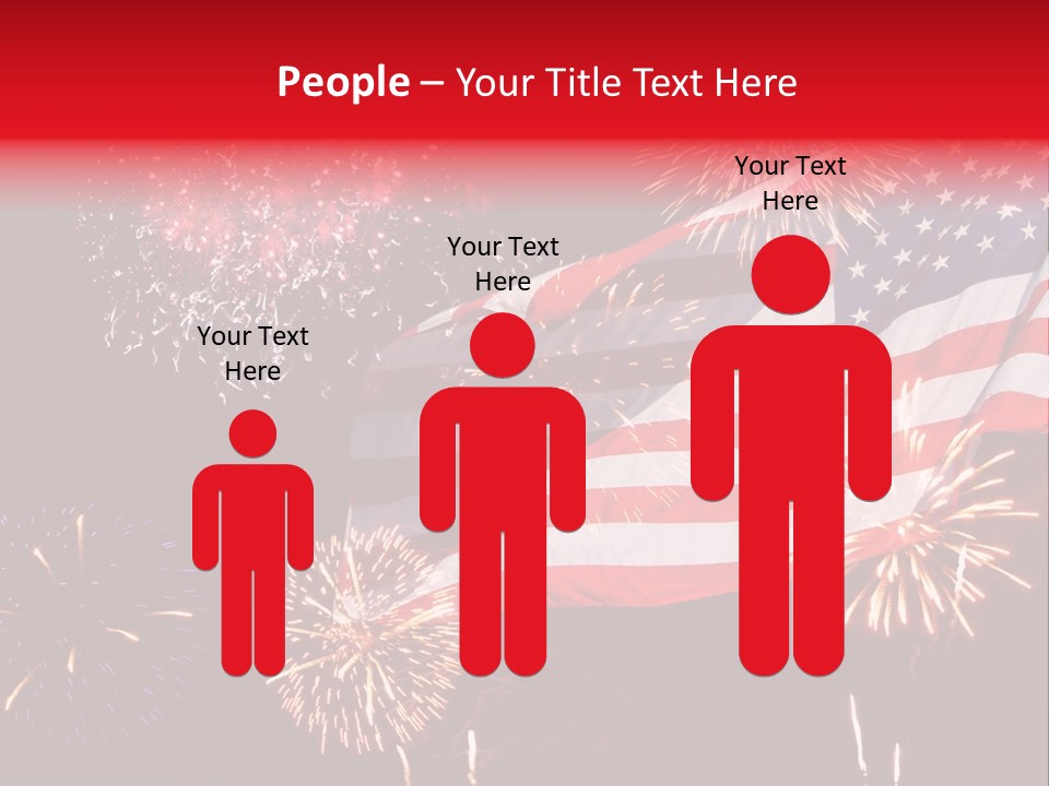 An American Flag With Fireworks In The Background PowerPoint Template