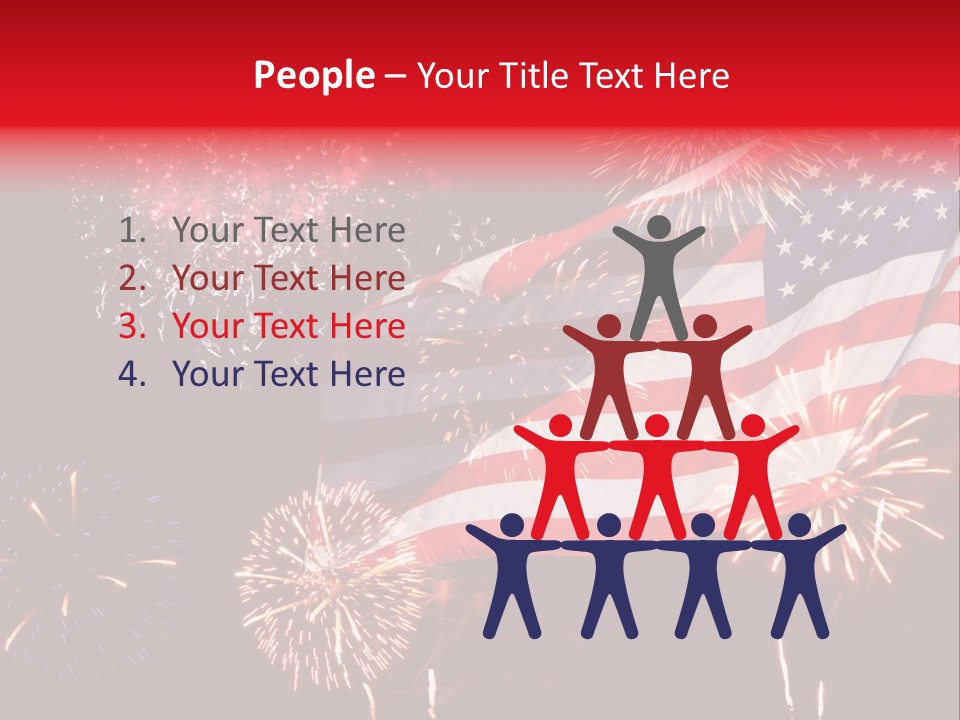 An American Flag With Fireworks In The Background PowerPoint Template
