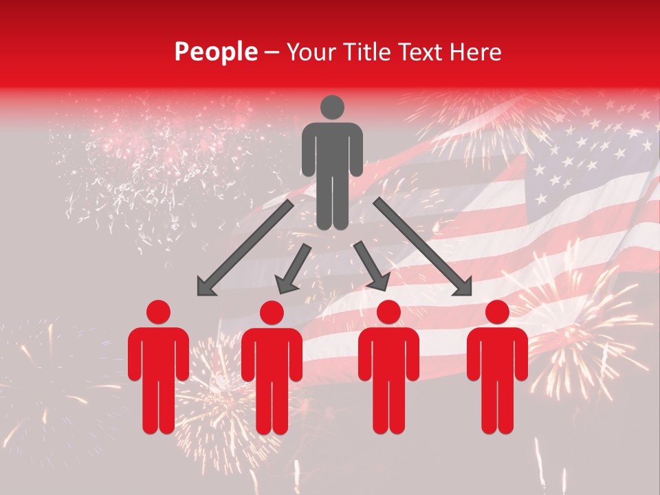 An American Flag With Fireworks In The Background PowerPoint Template