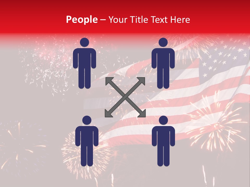 An American Flag With Fireworks In The Background PowerPoint Template