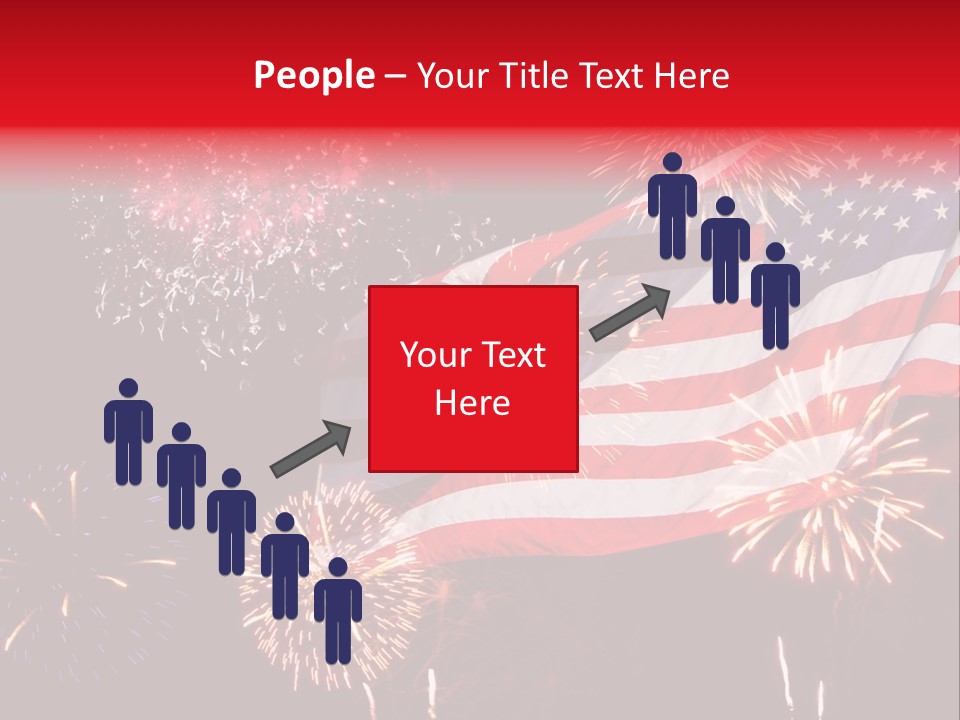 An American Flag With Fireworks In The Background PowerPoint Template