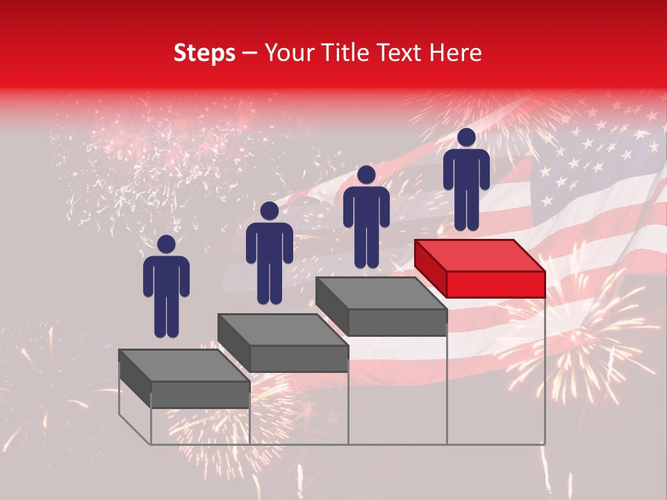 An American Flag With Fireworks In The Background PowerPoint Template