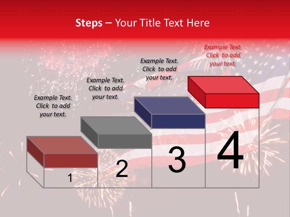 An American Flag With Fireworks In The Background PowerPoint Template