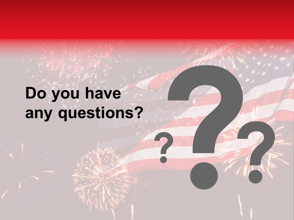 An American Flag With Fireworks In The Background PowerPoint Template