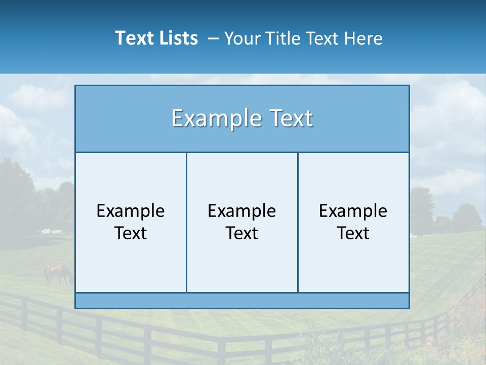 Two Horses Grazing In A Field With A House In The Background PowerPoint Template