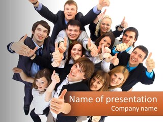 A Group Of People Giving Thumbs Up PowerPoint Template