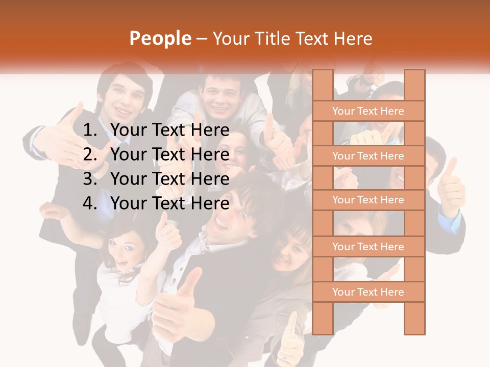 A Group Of People Giving Thumbs Up PowerPoint Template