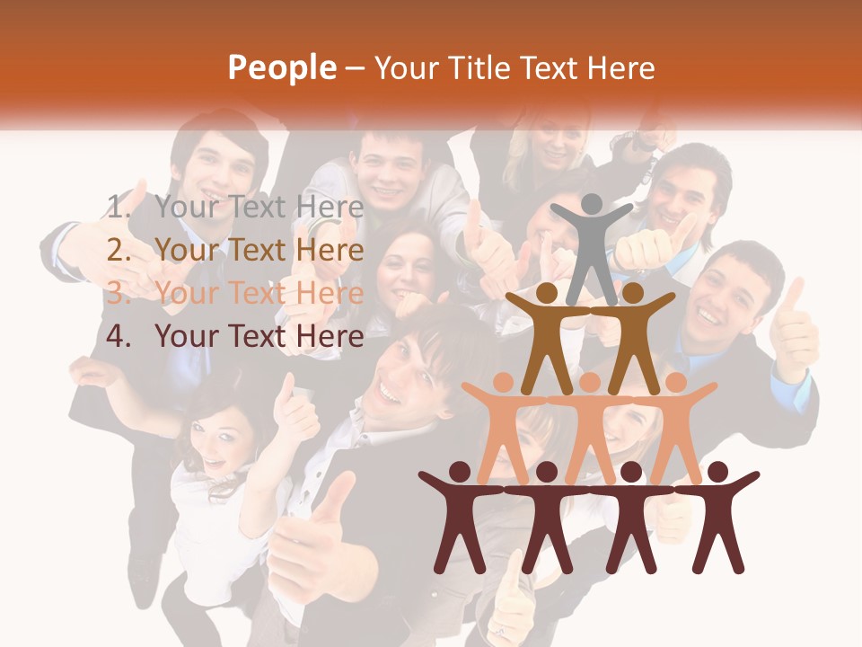A Group Of People Giving Thumbs Up PowerPoint Template