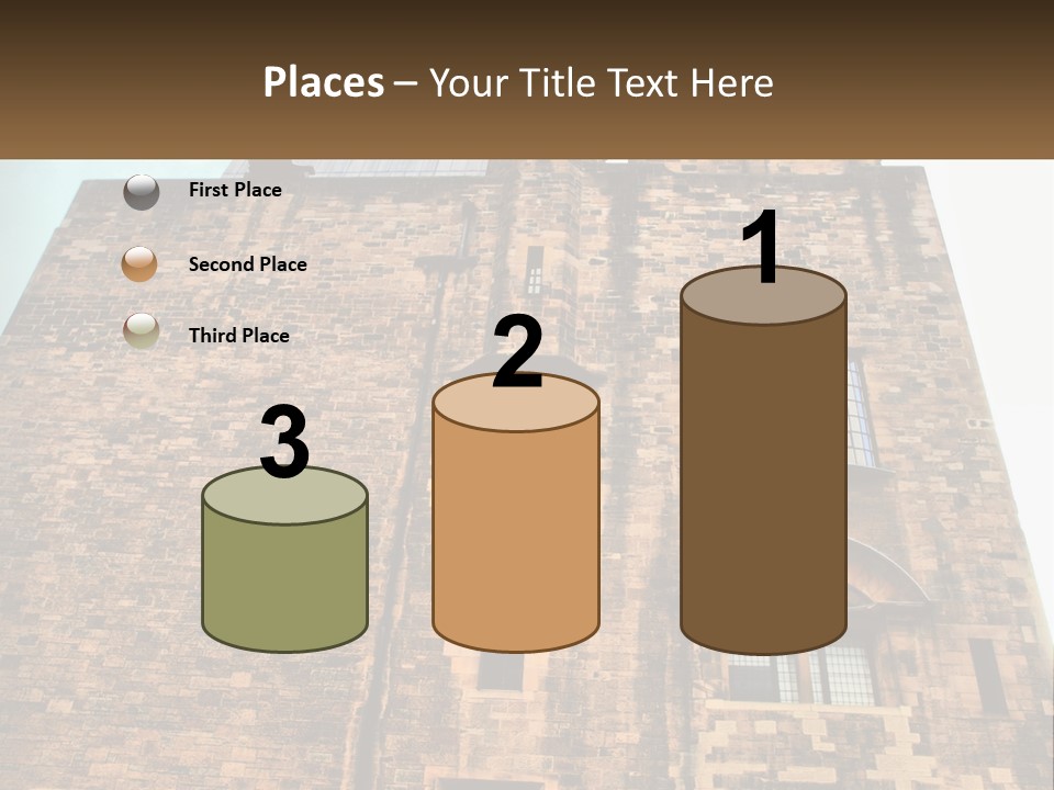 A Tall Brick Building With Windows And A Sky Background PowerPoint Template