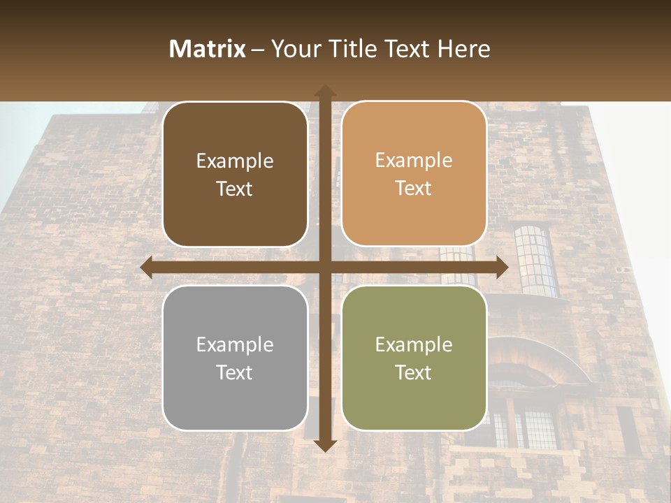 A Tall Brick Building With Windows And A Sky Background PowerPoint Template