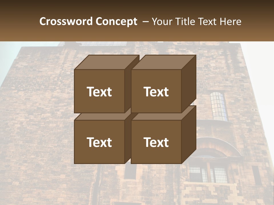 A Tall Brick Building With Windows And A Sky Background PowerPoint Template