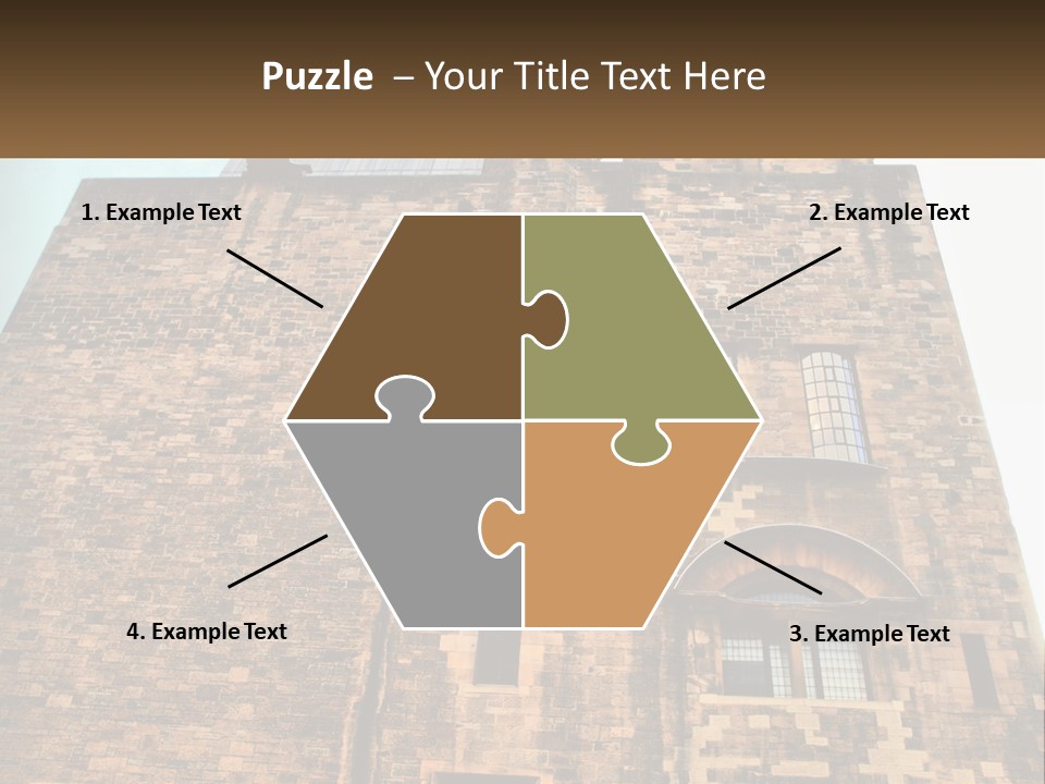 A Tall Brick Building With Windows And A Sky Background PowerPoint Template