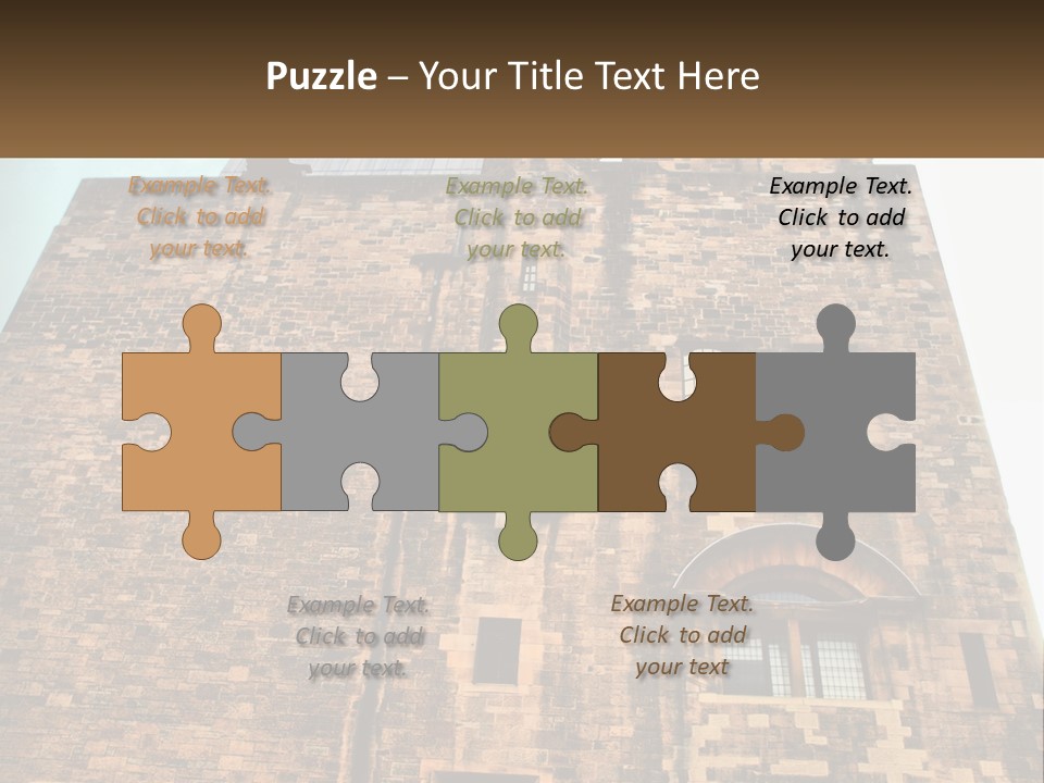 A Tall Brick Building With Windows And A Sky Background PowerPoint Template