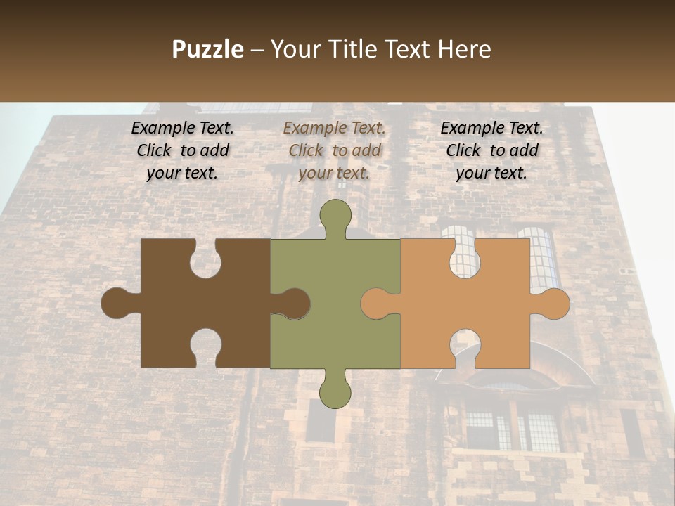 A Tall Brick Building With Windows And A Sky Background PowerPoint Template