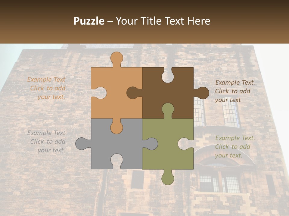 A Tall Brick Building With Windows And A Sky Background PowerPoint Template