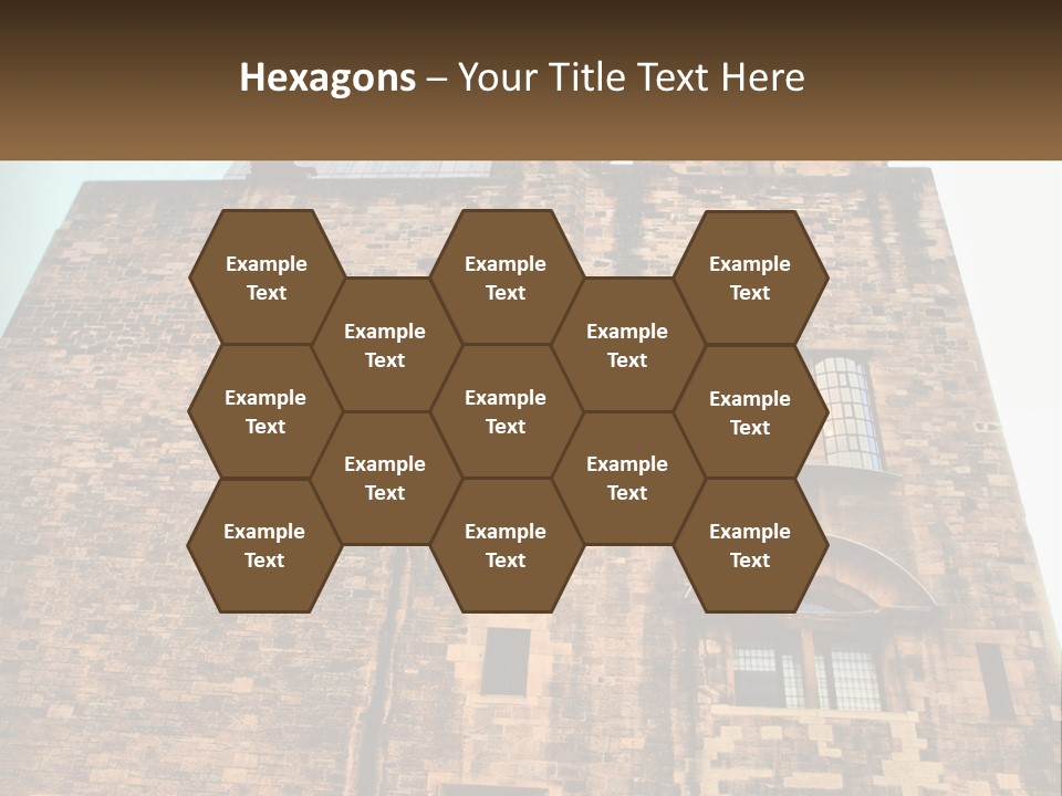 A Tall Brick Building With Windows And A Sky Background PowerPoint Template
