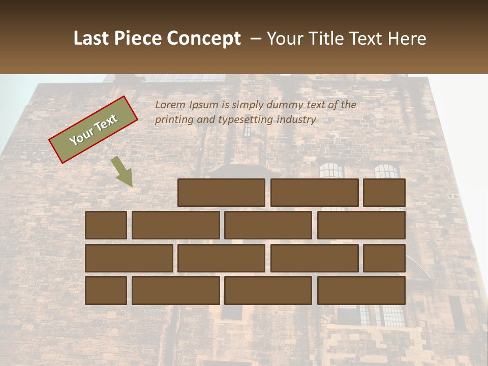 A Tall Brick Building With Windows And A Sky Background PowerPoint Template