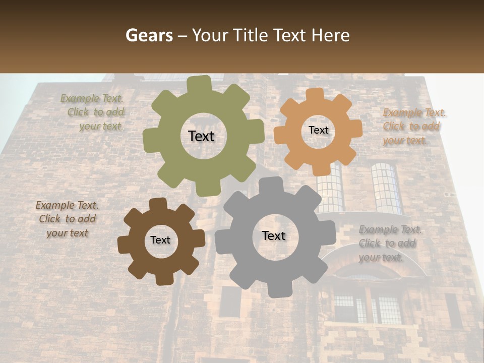 A Tall Brick Building With Windows And A Sky Background PowerPoint Template