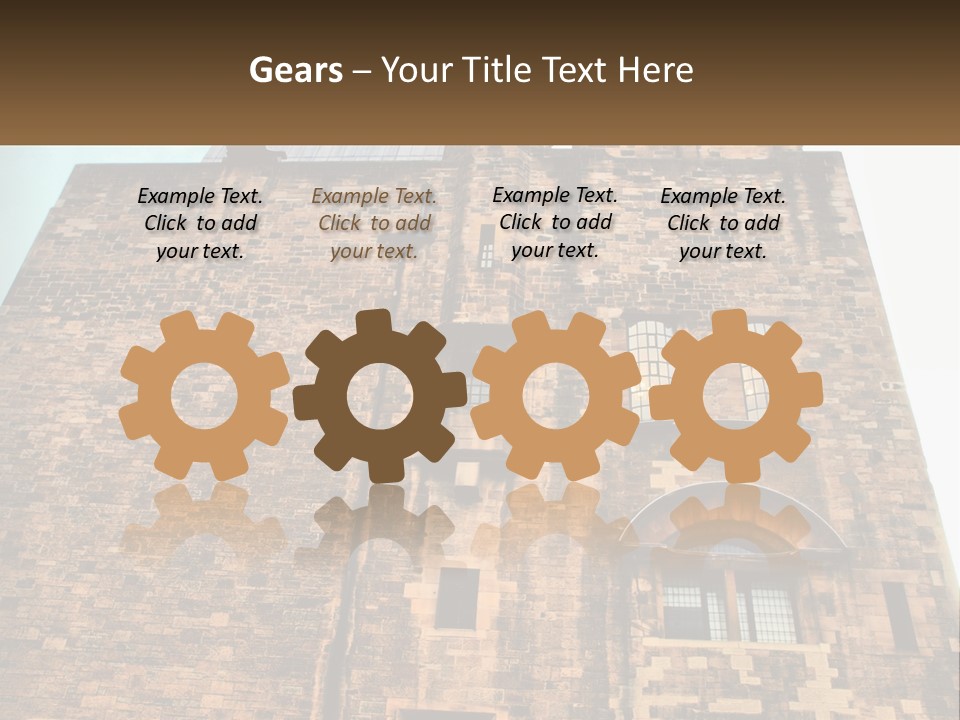 A Tall Brick Building With Windows And A Sky Background PowerPoint Template