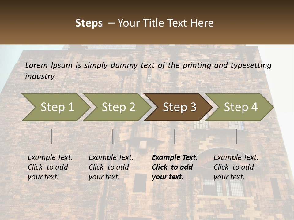 A Tall Brick Building With Windows And A Sky Background PowerPoint Template