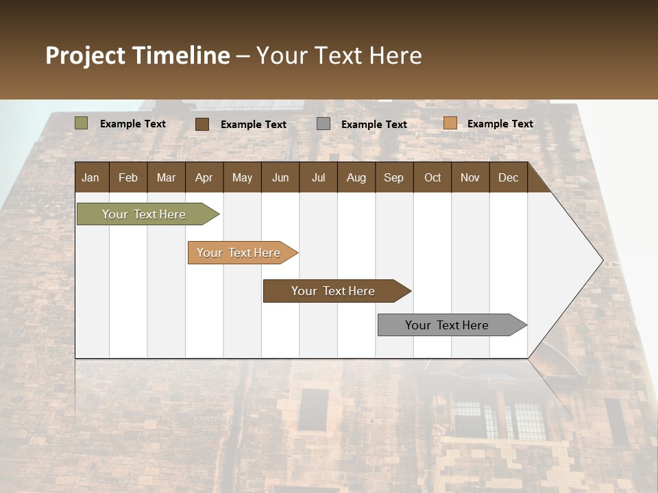 A Tall Brick Building With Windows And A Sky Background PowerPoint Template