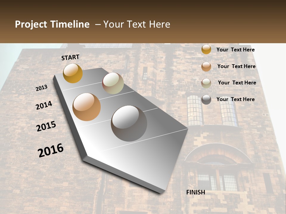 A Tall Brick Building With Windows And A Sky Background PowerPoint Template