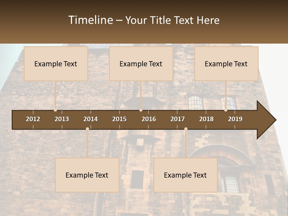 A Tall Brick Building With Windows And A Sky Background PowerPoint Template