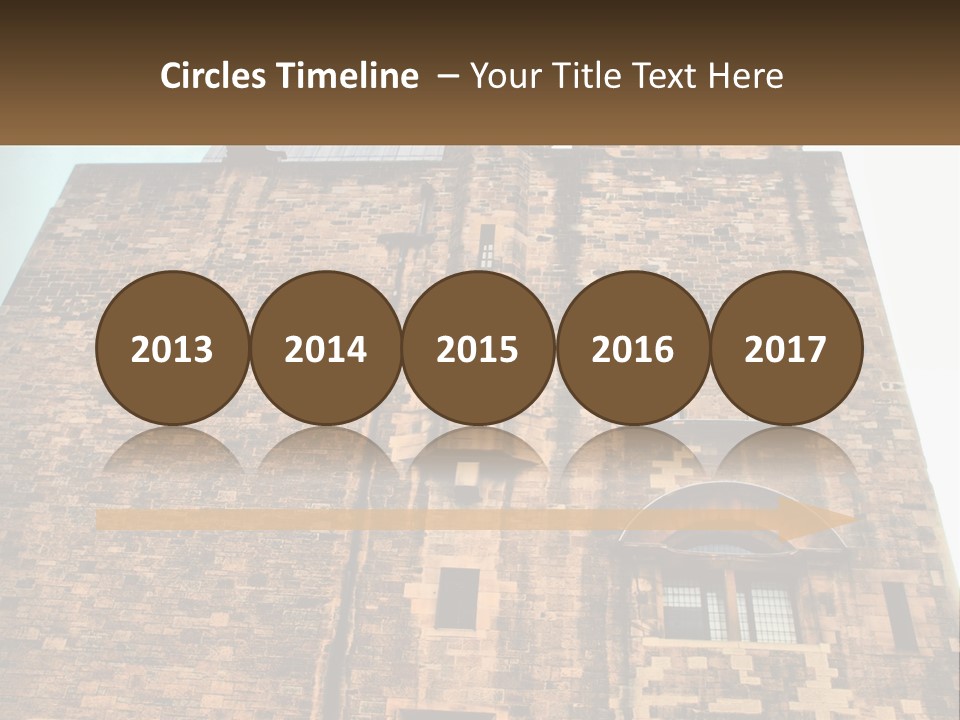 A Tall Brick Building With Windows And A Sky Background PowerPoint Template