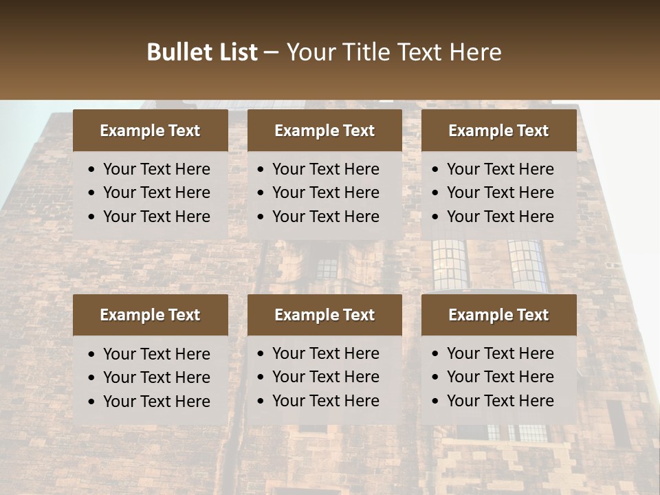 A Tall Brick Building With Windows And A Sky Background PowerPoint Template