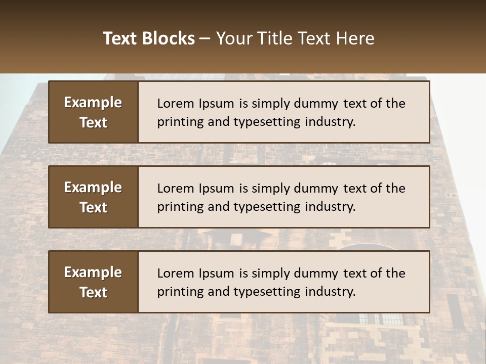 A Tall Brick Building With Windows And A Sky Background PowerPoint Template
