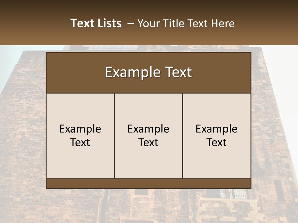 A Tall Brick Building With Windows And A Sky Background PowerPoint Template