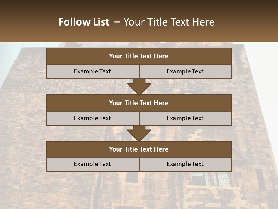 A Tall Brick Building With Windows And A Sky Background PowerPoint Template