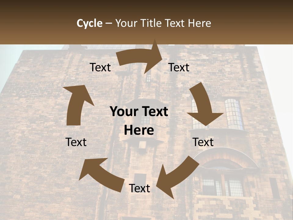 A Tall Brick Building With Windows And A Sky Background PowerPoint Template