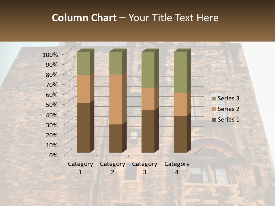 A Tall Brick Building With Windows And A Sky Background PowerPoint Template