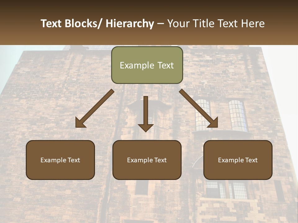 A Tall Brick Building With Windows And A Sky Background PowerPoint Template