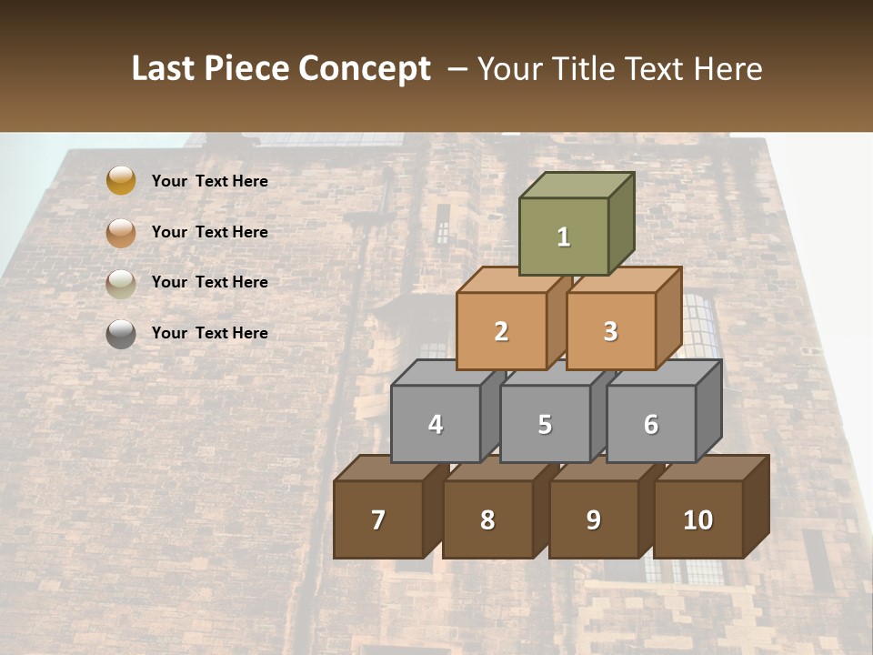 A Tall Brick Building With Windows And A Sky Background PowerPoint Template